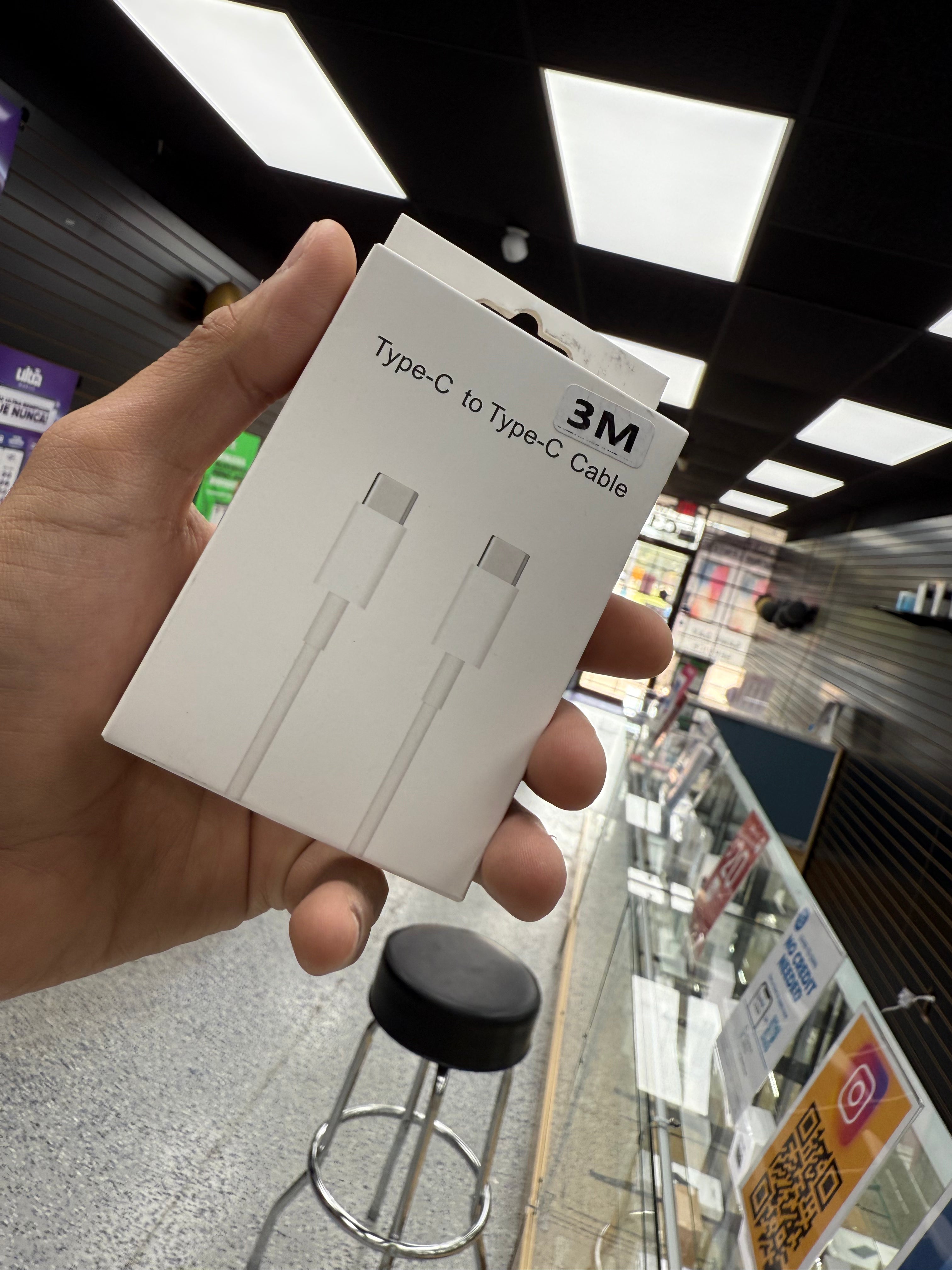 3M Type-C to Type-C Fast Charging Cable – Long Length – Compatible with iPhone & Android Devices