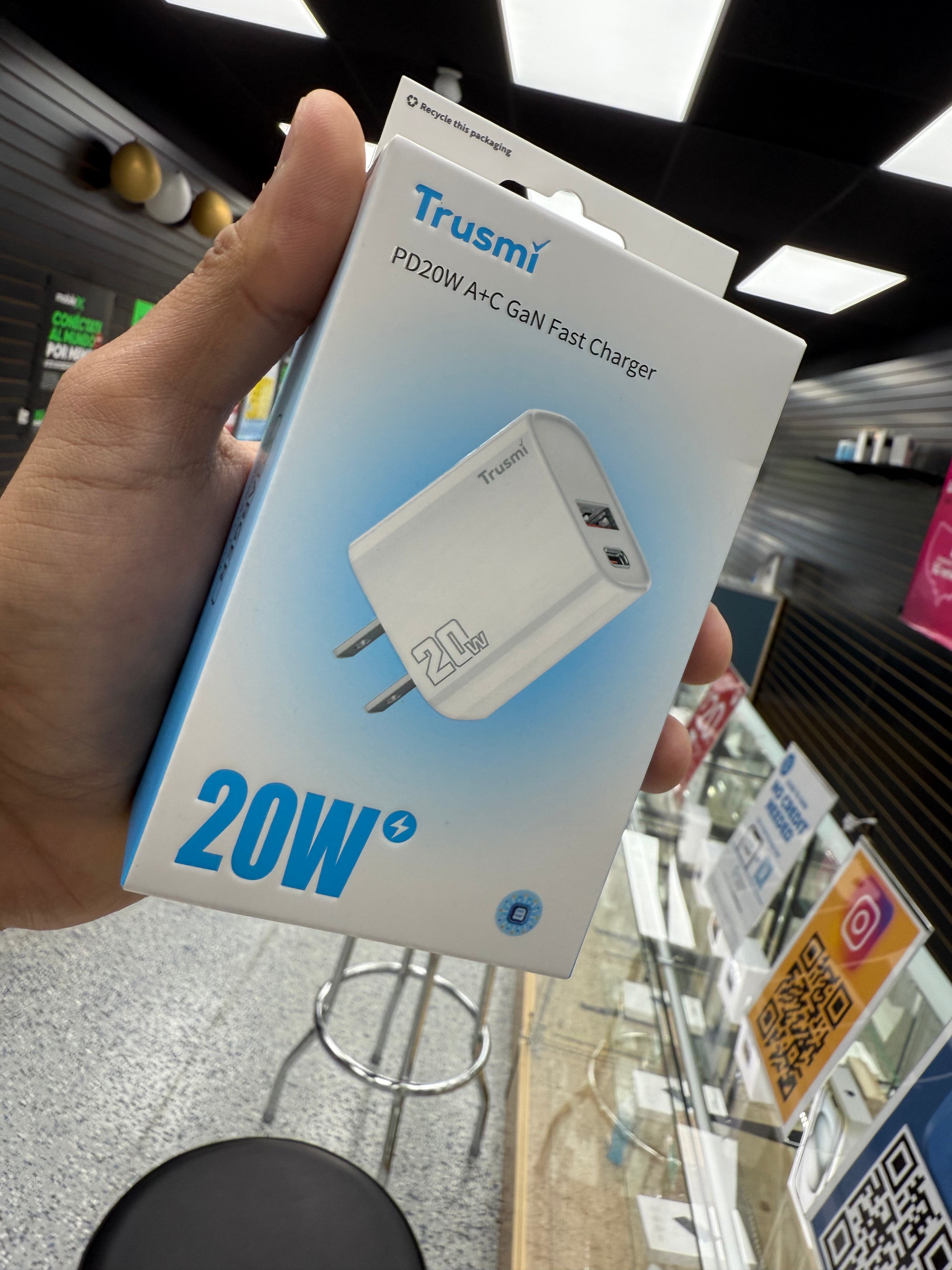 20W Fast Wall Charger – Dual Port USB & Type-C – Compact & Travel-Friendly