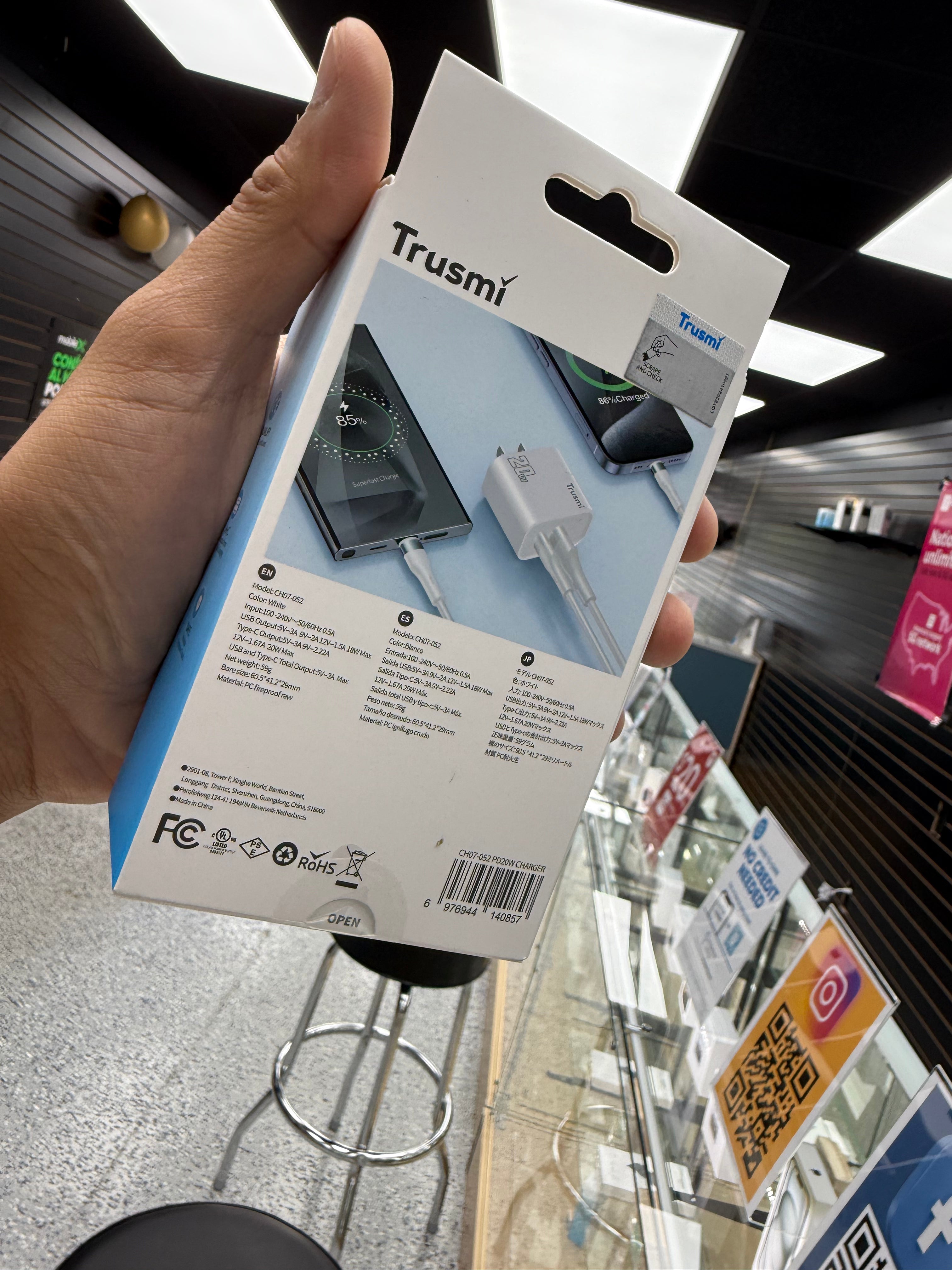 20W Fast Wall Charger – Dual Port USB & Type-C – Compact & Travel-Friendly