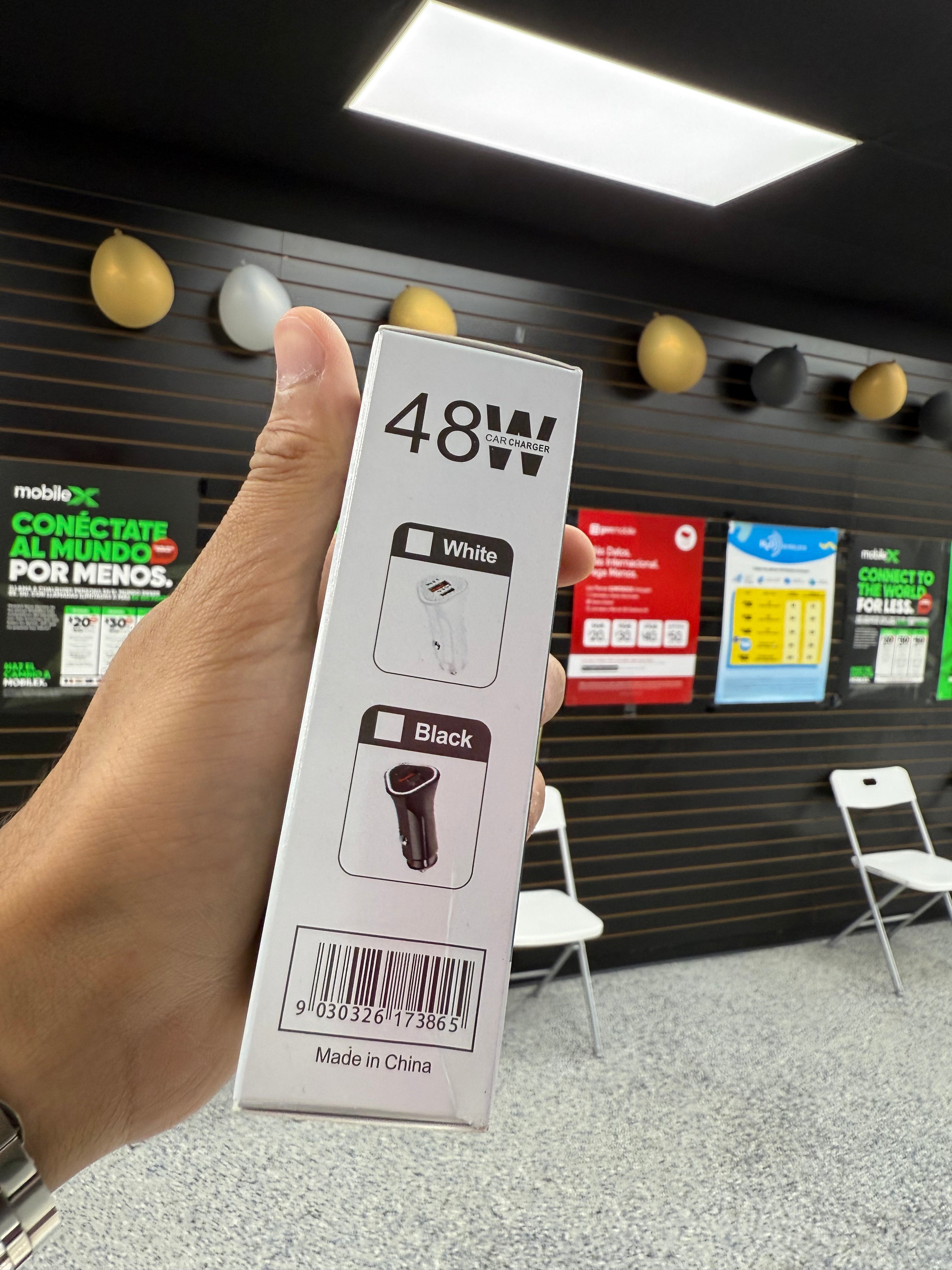 48W Dual Port Car Charger – USB & Type-C – QC 3.0 + PD – Certified Fast Charging Adapter