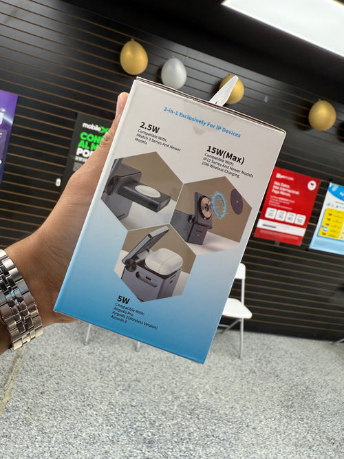 3-in-1 Magnetic Wireless Charging Cube – For iPhone, Apple Watch & AirPods